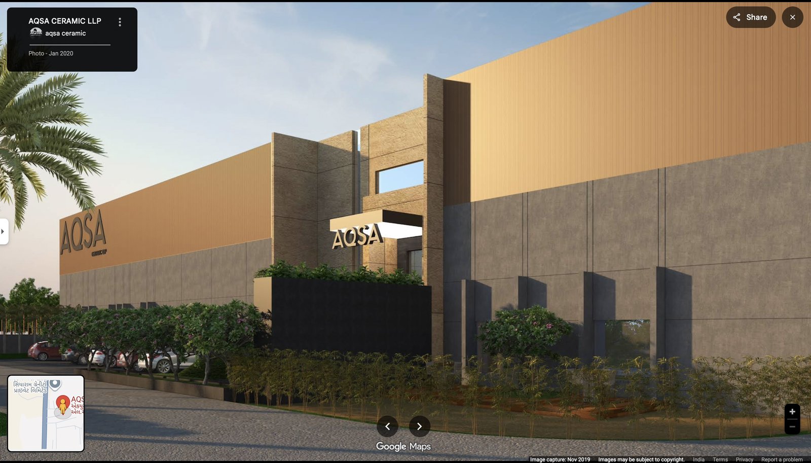 3D Architectural View of AQSA Ceramic Factory Building Layout