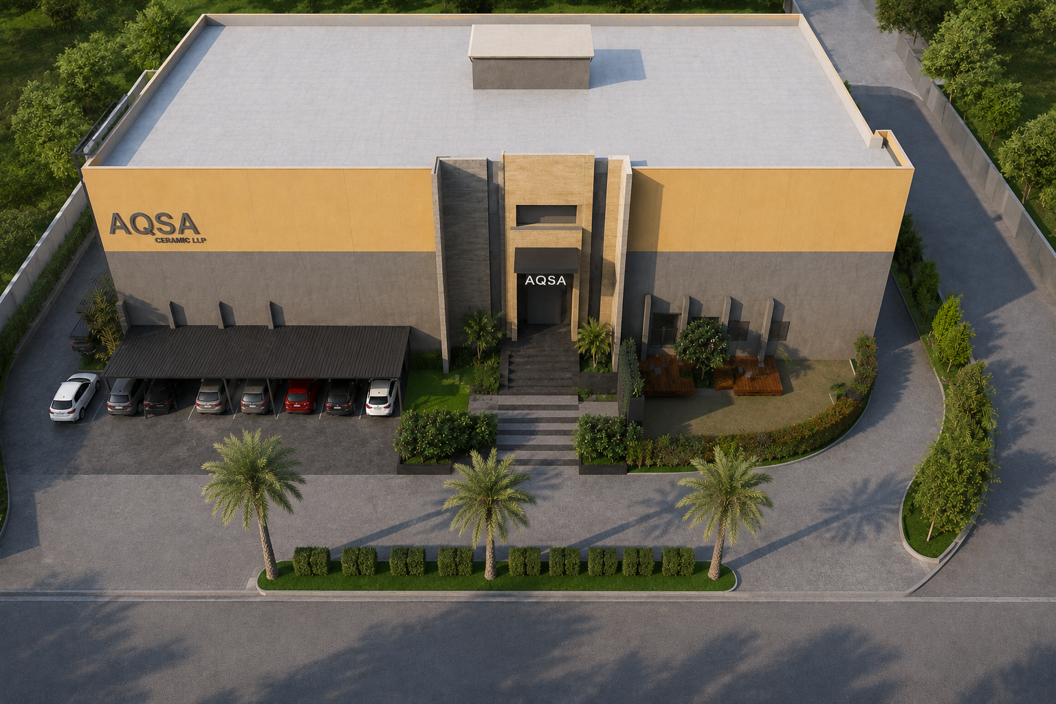 Bird's Eye View of AQSA Ceramic Factory - Tile Manufacturing Plant in Morbi, Gujarat